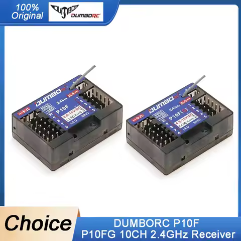DUMBORC P10F/P10FG 10CH Gyro Receiver 2.4GHz Voltage Return for X10P-350 DDF-350 RC Car Boat Tank