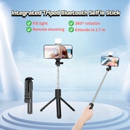🇸🇬 Ready Stock 360° Rotating Bluetooth Selfie Stick Tripod w/ Fill Light, 1.7m Telescopic & Remote