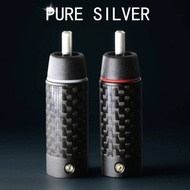 4pcs 99.999 5N Pure Silver RCA Durable & Clear Sound Home Theater Hi-Fi Systems Car Audio Connector 