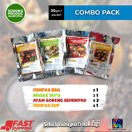 5 packs combo | value buy | 2 pack (Ayam Goreng Berempah) 1pack each (Rempah Soto Sup BBQ)