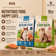 Proud Super Premium Cat Food 8KG | Chicken / Ocean Fish | Complete Nutrition | Healthy Digestion & C