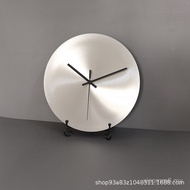 Jam Dinding Ruang Tamu Perak Gaya Perindustrian Minimalis Moden Tanpa Nombor Jam Hiasan Studio Hiasa