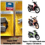 Front + rear brake pads for blade 125 fi supra x 125 fi KWB-1300 + 06435-KPP original ASPIRA