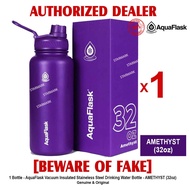 AQUAFLASK 32oz AMETHYST Aqua Flask Wide Mouth with Flip Cap Spout Lid Flexible Cap Vacuum Insulated Stainless Steel Drinking Water Bottle Bottles or Tumbler Tumblers Authentic - 1 Bottle