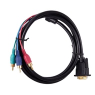 Sale 1.5M 4.9Ft VGA 15 Pin Male To 3 RCA RGB Male Video Cable Ada