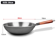 Konco Handmade iron wok Chinese Traditional frying pans Stir-fry Pan Uncoated Cooking Pot Gas Induction Cookware Kitchen Cookware