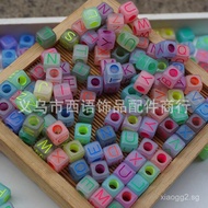9*9mm Large Hole Letter Beads Letter Square Beads Hair Ties Hair Bands Hair Rope Beaded String Beads