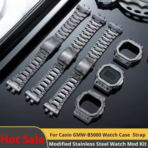 B5000 Modified Watch Mod Kit For Casio G-SHOCK GMW-B5000 Stainless Steel Watch Case Metal Bracelet W