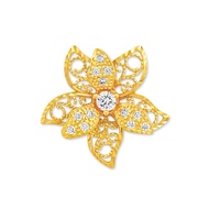 Azalea Filigree Flower Petal Brooch Gold Plated