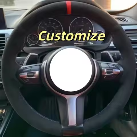 Customize Black Suede M2 F80 M3 F82 M4 M5 F12 F13 M6 F85 X5 M F86 F33 X6 M F30 M Sport DIY Car Steer