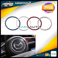 Mazda 2 DJ 2014-2024 Steering Ring Lining Red Blue Silver Chrome Vacc Auto Car Accessories