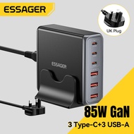 Essager 85W GaN 3A+3C Desktop Chargers PD3.1 QC4.0 USB A Type C Quick Charge Charger PD30W Multi-dev