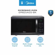 Midea 25L Countertop Microwave Oven EM825AGS-BK with Multi Stage Cooking and 1-Year Warranty