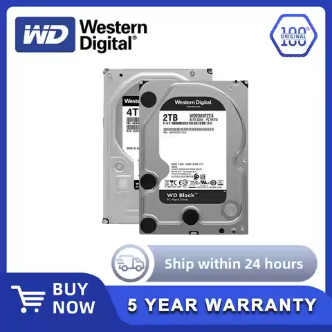 Western Digital WD Black 4TB 6TB 8TB 1TB 2TB 3.5 ''Gaming Hard Drive SATA3 HDD Device 7200RPM 6Gb / 