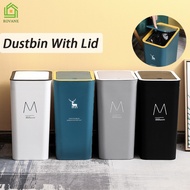 {SG} Kitchen Dustbin With Lid Rubbish Bin Gap Press Trash Bin Odorless Toilet Bin Waterproof Waste B