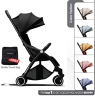 Hamilton Series X1 Plus Magic Fold Stroller - Black (Newborn to 20kgs) + FREE EXTRA Canopy + FREE Stroller Travel Bag