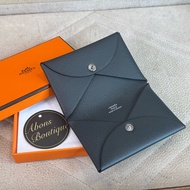 HERMES 灰黑Calvi卡夾/短夾/零錢包🩶二手優質貨