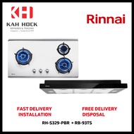 RINNAI RH-S329-PBR SLIMLINE HOOD + RB-93TS 3 BURNER STAINLESS STEEL BUILT-IN HOB BUNDLE *INSTALLATIO