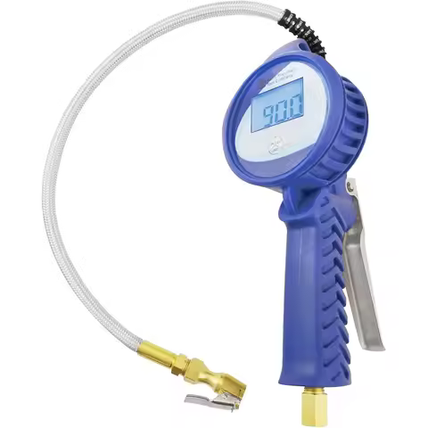 Digital Tire Inflator 3.5" with Hose, 0.1 PSI Resolution for TPMS, Dual AAA Battery, PSI/Bar/Kg Disp