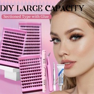 DIY Eyelash Cluster 10 Rows Lashes 120 PCS Natural False Eyelashes Beginner Eyelash Extension Tool
