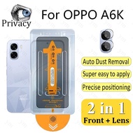 2 In 1 OPPO A6K Anti-Spy Privacy One-click Tempered Glass Screen Protector Anti-peeping Film For OPP