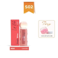 Almonds cream lipstick peach orange (code S02) comes with a trendy lip balm