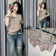 Áo Thun Cổ Tim Nữ Dáng Ôm Vừa [Mã B14] Form 40~60kg Vải Borip Cotton Mềm Mát Co Dãn 4 Chiều [NEVASOM