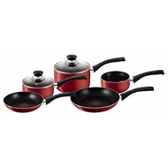 Tefal Bistro Red Lacquered Cookware Set - 5 PCS A161S545