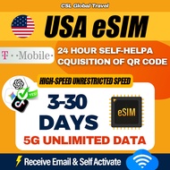 【CSL】USA eSIM | 5-30 Days UNLIMITED GB | Free UNLIMITED Calls | Native American Network | esim USA S