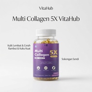 Multi Collagen 5X Premium 120 Kapsul Original Herba Tradisional Malaysia | Kolagen Kulit & Sendi