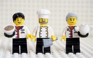 （$70/3隻）全新 lego 80113 新年 團年飯 樂滿樓 minifigures - 廚師 + 2款 侍應 人仔 連 手持配件