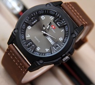 Jam Tangan Pria Swiss army Keren Murah leather Tali Kulit