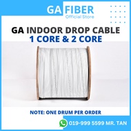 GA Indoor (White) Fiber Optic Drop Cable 1Core/2Core 1KM - Blue Core
