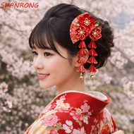SHANRONG Japanese Kimono Headwear, Flower Sakura Tassel Fan Hairpin, Lovely Girl Hair Accessories Ta