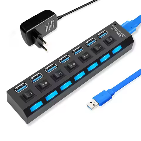 USB Hub Multi USB Splitter 4/7 Port USB 3.0 Hub Use Power Adapter Hub With Switch Computer Accessori