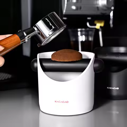 KACACAO Coffee Knock Box Anti Slip Shock-absorbent Dump Coffee Grind Knock Espresso Grind Dump Waste