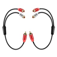 RCA to 2 RCA Y Splitter Audio Cable 1 RCA Male to 2 RCA Female Stereo Audio Adapter RCA Male to Fema