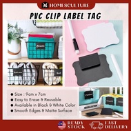 PVC Clip Label Tag Storage Box Basket Clip Tag Kitchen Pantry Basket Labelling Tag Writable Wipeable