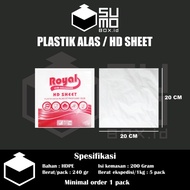 Plastik HD sheet 20x20 25x35 alas makanan nasi box mie tatakan plastik 200gram Royal