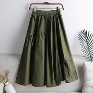 top sale rok panjang serut bahan linen - daniela skirt silahkan