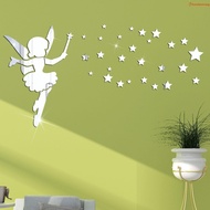 DIY 3D Fairy Magic Wand Star Mirror Wall Stickers Acrylic Mirror Wall Sticker Decal