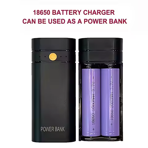 2 Slots 18650 Battery Charger Portable Power Bank Kit DIY Fast Charging Power Bank Shell Case Box Po
