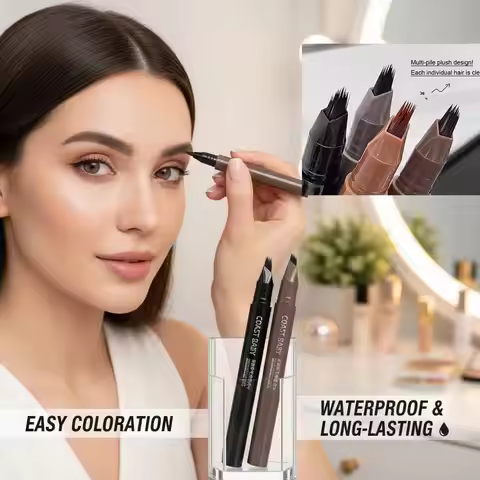 Four-pronged Eyebrow Pencil,waterproof,long-lasting,non-decoloring,four-pronged Wild Eyebrow Pencil,