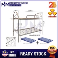 KM Furniture Gallery 3V/2B Double Decker Bed Frame (DD9011N/DD9011NCB) With Mattress/ Split Model Double Decker Bed Frame (DD9011NS) With Mattress/ Katil Size Double Decker Termasuk Tilam