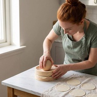 H&X Wood Dumpling Mold - Manual Press for Wrappers, Pastry & Empanadas