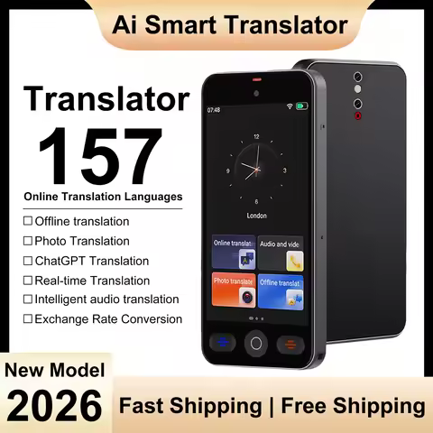 Language Translator Device with 148 Languages Voice Portable Ai Translating Offline Translation Supp