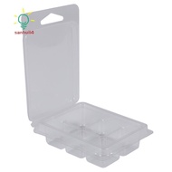 100 Packs Wax Melt Clamshells Molds Square, 6 Cavity Clear Plastic Cube Tray for Candle-Making & Soa