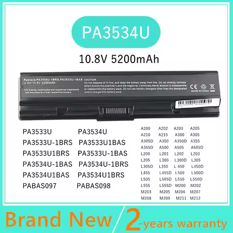 Juyaning Laptop battery For Toshiba Satellite Pro A200 L300D L450 L200 L500 L500D L505 L550 M200 L30