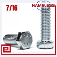 (PER PIECE) GALVANIZED HEXAGONAL CAPSCREW ENGLISH SIZE 7/16 G.I BOLT G.I CAPSCREW