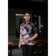KATUN Adult dragon cotton batik shirt Batik shirt/ Adult shirt/ Monochrome shirt/ Dragon shirt Bird 